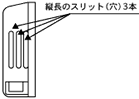 縦長のスリット（穴）３本